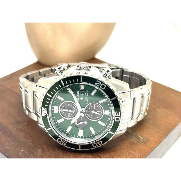Citizen Men's Watch CA0820-50X Promaster Eco-Drive Green Dial Chronograph 44mm - Picture 9 of 15